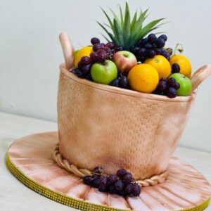 Kwanjula fruit basket cake