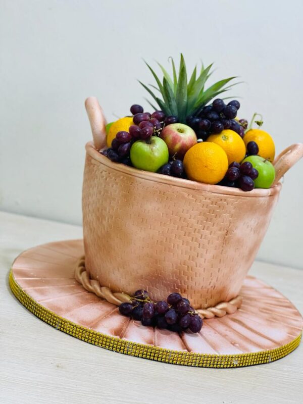 Kwanjula fruit basket cake