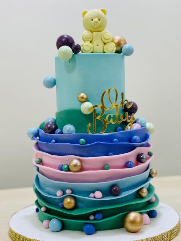 Frosted Fantasy Fondant Baby Shower Cake - Image 2